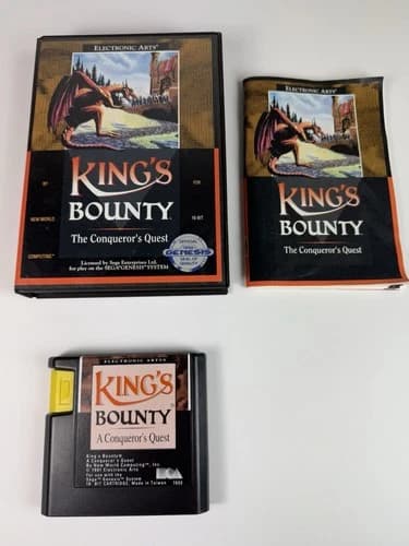 King's Bounty: The Conqueror's Quest (Sega Genesis, 1991) CIB Game And Manual