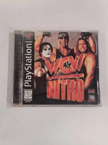 WCW Nitro (Sony PlayStation 1, PS1) Black Label, Complete CIB, Manual Wrestling