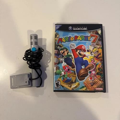 Nintendo Mario Party 7 GameCube Black With Microphone Manual CIB DOL-GP7E-USA