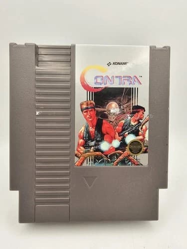 Contra (Nintendo NES, 1988) Wirh Dust Sleve Authentic Tested Working