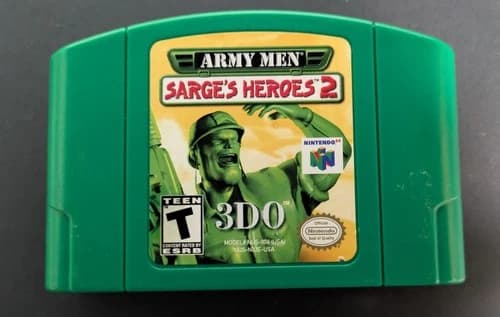 Army Men Sarge’s Heroes 2 Nintendo 64 N64 Green Cartridge Only