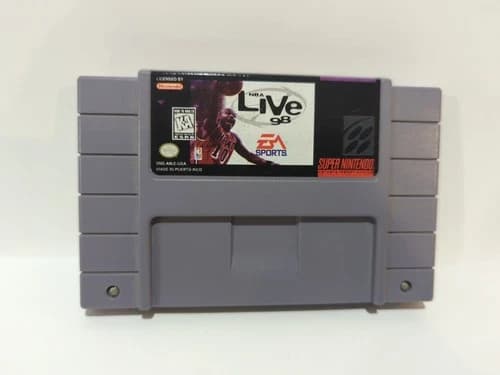 NBA Live 98 (Super Nintendo, SNES) Cartridge tested.
