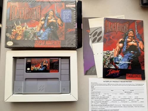 Blackthorne CIB with Registration Card with cellophane SNES Super Nintendo