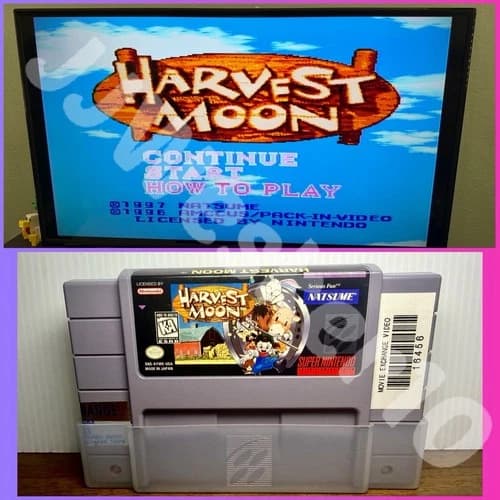 Harvest Moon (Super Nintendo Entertainment System SNES, 1997): AUTHENTIC WORKING