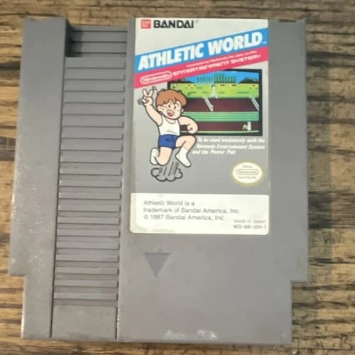 Bandai Athletic World Nintendo NES Game Cartridge NTSC-U/C US/Canada 1987