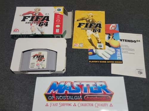 N64 Nintendo 64 FIFA SOCCER 64 CIB Complete Box Game EA Sports