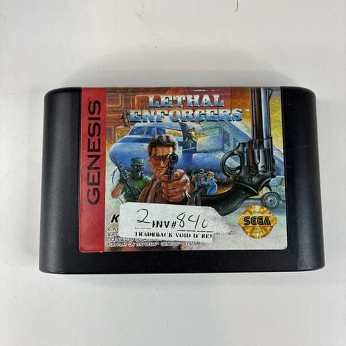 Lethal Enforcers (Sega Genesis, 1993) Authentic Pine Cleaned TESTED FAST SHIPPED