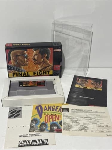 FINAL FIGHT (SNES Super Nintendo, 1991) Complete! CIB w Reg Card! VG Condition