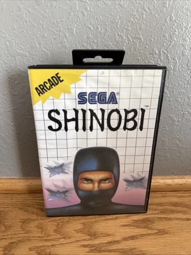 Shinobi (Sega Master System, 1988) CIB Complete in Box! Tested!