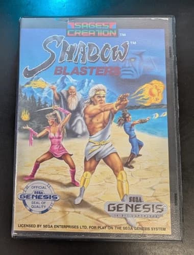Shadow Blasters (Sega Genesis, 1990) Game Box Manual Authentic Tested Working