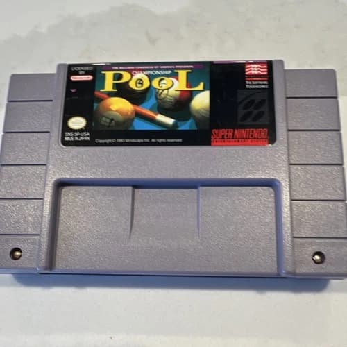 Mindscape Championship Pool Billiards Super Nintendo SNES 1993 NTSC-U/C