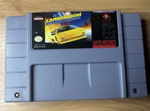 Lamborghini American Challenge (SNES Super Nintendo) Tested And Working Cart
