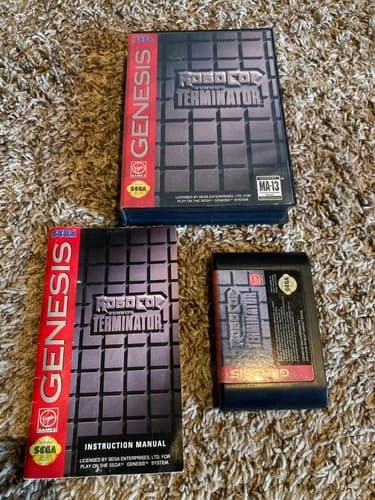RoboCop vs. The Terminator (Sega Genesis, 1993) - CIB with manual