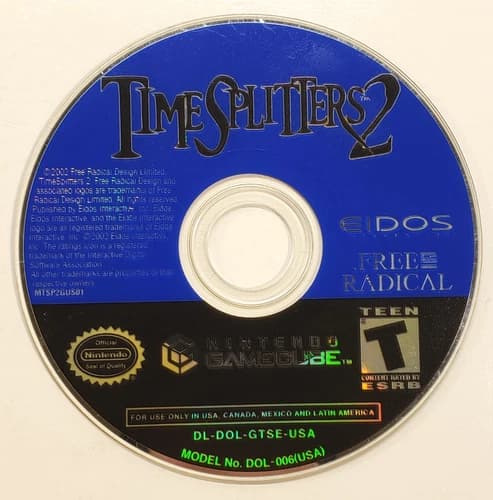TimeSplitters 2 (Nintendo GameCube, 2002) Time Splitters Disc Only - Tested