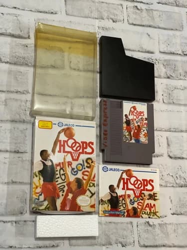 Nintendo Entertainment System NES Hoops Complete CIB W/ Protective Case Tested