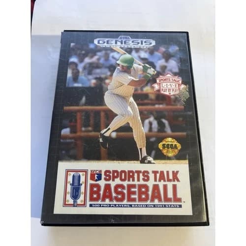 Sports Talk Baseball (Sega Genesis, 1992) cib complete authentic TESTED WORKS