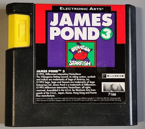 James Pond 3: Operation Starfish (Sega Genesis, 1993) Tested- Authentic