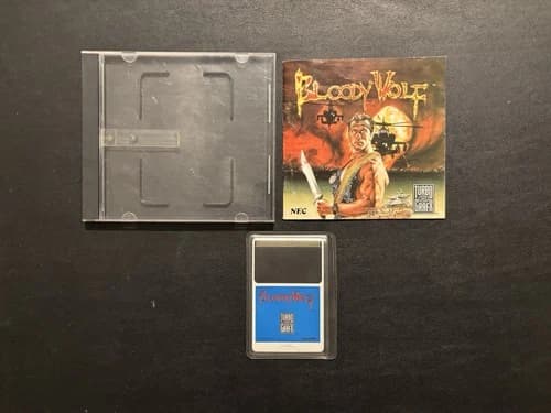 Bloody Wolf TurboGrafx 16 TG CIC Complete In Case Tested & Working Authentic