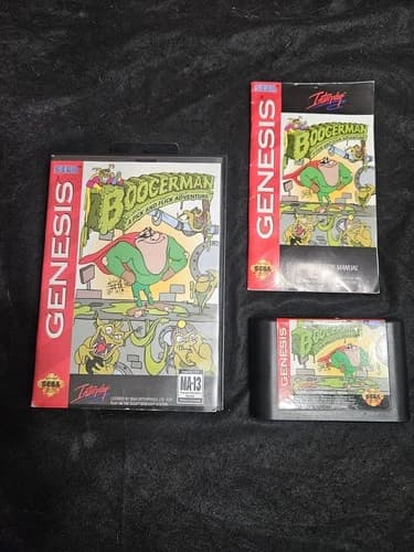 Boogerman: A Pick and Flick Adventure (Sega Genesis, 1994) Complete CIB w/Manual