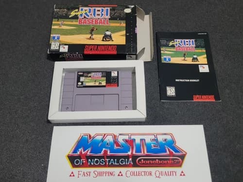 SNES Super RBI BASEBALL Complete CIB Box Game Super Nintendo R.B.I. Tengen