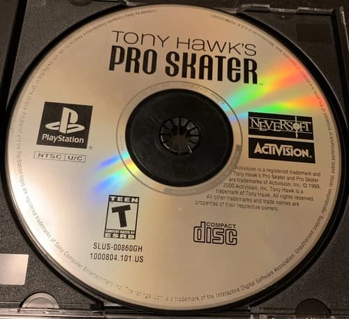 Tony Hawk’s Pro Skater (Sony PlayStation 1, 1999) Greatest Hits – Disc Only