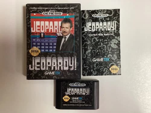 Jeopardy- Sega Genesis Complete TESTED CIB