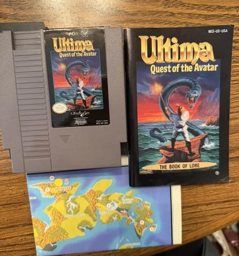 Ultima: Quest of the Avatar - Nintendo NES - Authentic Complete (w/o box)