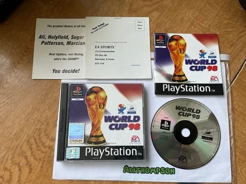 World Cup 98 game ps1 sony PlayStation EA sports FIFA