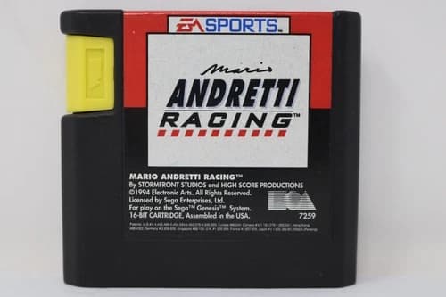 Mario Andretti Racing (Sega Genesis, 1994), cartridge only!