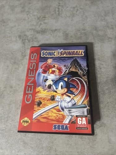 Sonic Spinball (Sega Genesis, 1993) Authentic Tested And Working Pristine Cart