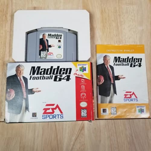 Madden Football 64 N64 CIB Box, Instructions