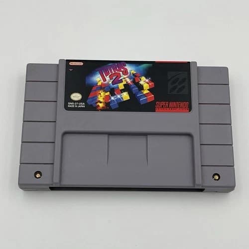 Tetris 2 (Super Nintendo SNES, 1992) Authentic Cartridge - Tested Free Shipping