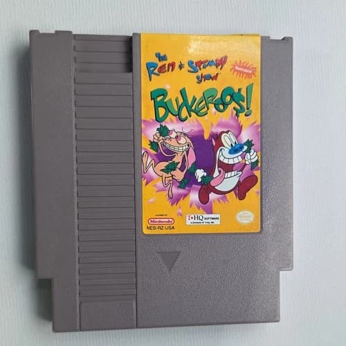 THQ The Ren & Stimpy Show Buckaroo$! Nintendo NES Game Cartridge NTSC-U/C