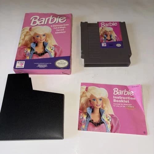 Barbie (1991, NES) Nintendo RARE Complete Cart, Box, Case and Manual - Tested