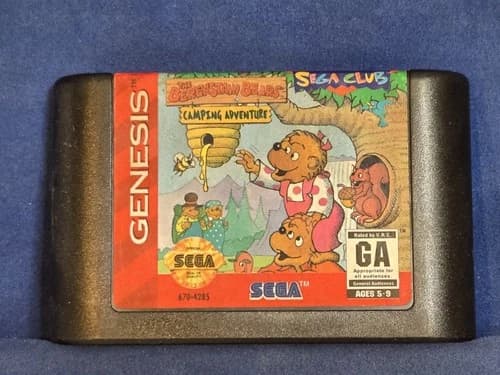 Sega Genesis Video Game The Berenstain Bears Camping Adventure Cartridge Only
