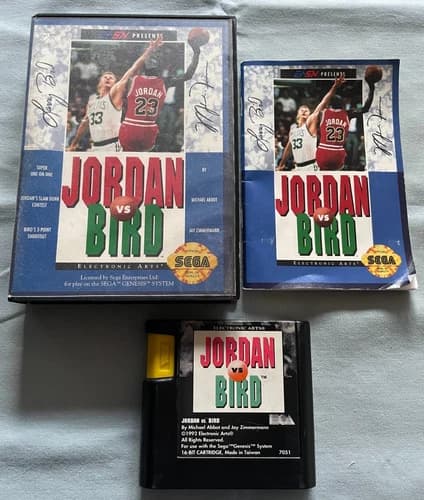 JORDAN VS. BIRD Sega Genesis EA Basketball Video Game COMPLETE in Original Case!