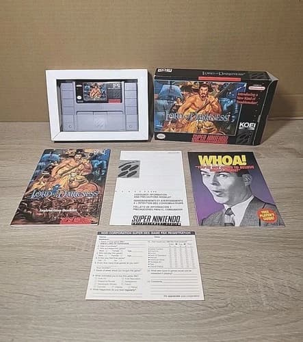 Lord of Darkness (SNES) Super Nintendo CIB Complete In Box 1994 KOEI RARE 🔥🔥🔥