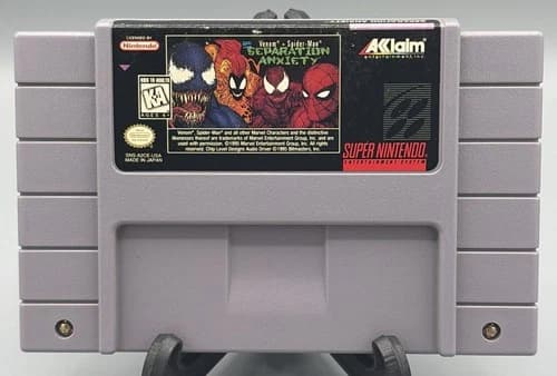 Separation Anxiety SNES Venom Spider-Man Authentic💯 Tested✅ Clean Pins Mint💎
