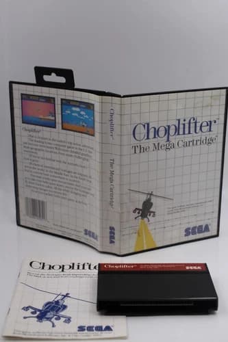 Choplifter! Sega Master System Complete CIB Manual Box game Tested!