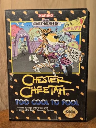 Chester Cheetah Too Cool to Fool Sega Genesis CIB, CASE, CART, MANUAL, TESTED