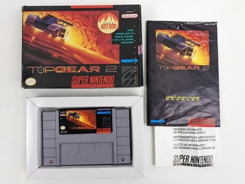 Top Gear 2 (Super Nintendo Entertainment System, 1993) SNES Complete CIB TESTED