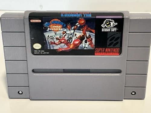 SNES Bill Lambeers Combat Basketball Super Nintendo Cartridge Tested Working