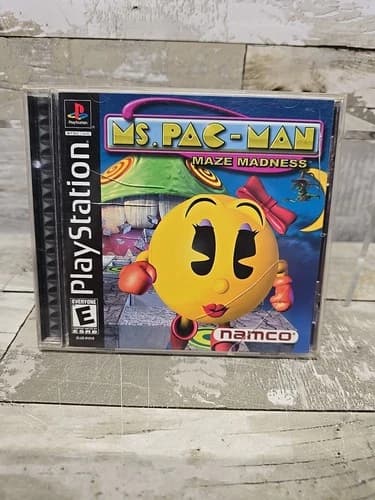 Ms. Pac-Man Maze Madness Sony PS 1, Black Label PlayStation