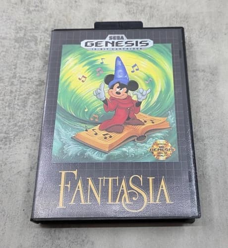 Sega Genesis Fantasia Game Cartridge 1991 Complete With Game Manual and Box