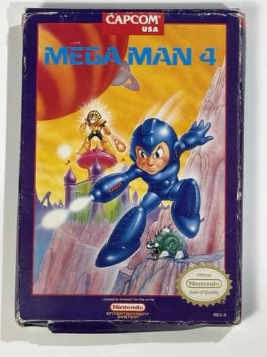 Mega Man 4 (Nintendo NES, 1991) CIB All Original Documents,