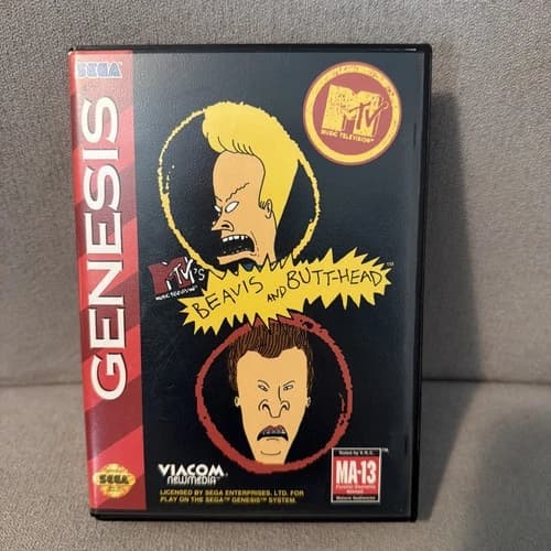 MTV's Beavis and Butt-Head (Sega Genesis, 1994) Complete Cib Tested