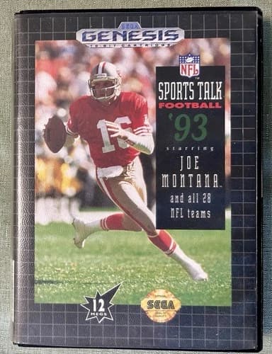 NFL Joe Montana Sports Talk Football '93 Genesis Complete Working