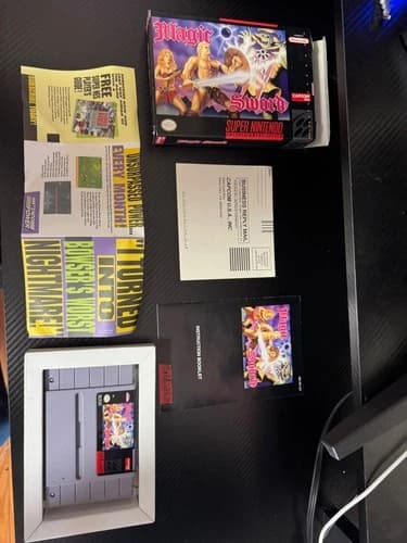 Magic Sword (Nintendo SNES) Cib Complete In Box w/ Manual TESTED Authentic