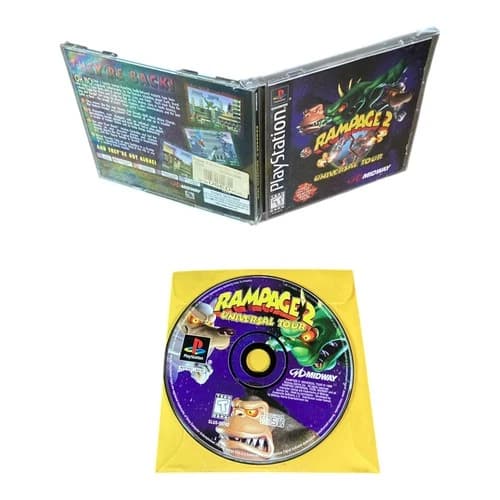 Sony PlayStation 1 PS1 CIB COMPLETE TESTED Rampage 2 Universal Tour