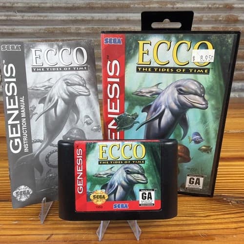 Ecco: The Tides of Time (Sega Genesis, 1994) CIB With Manual Tested NICE!